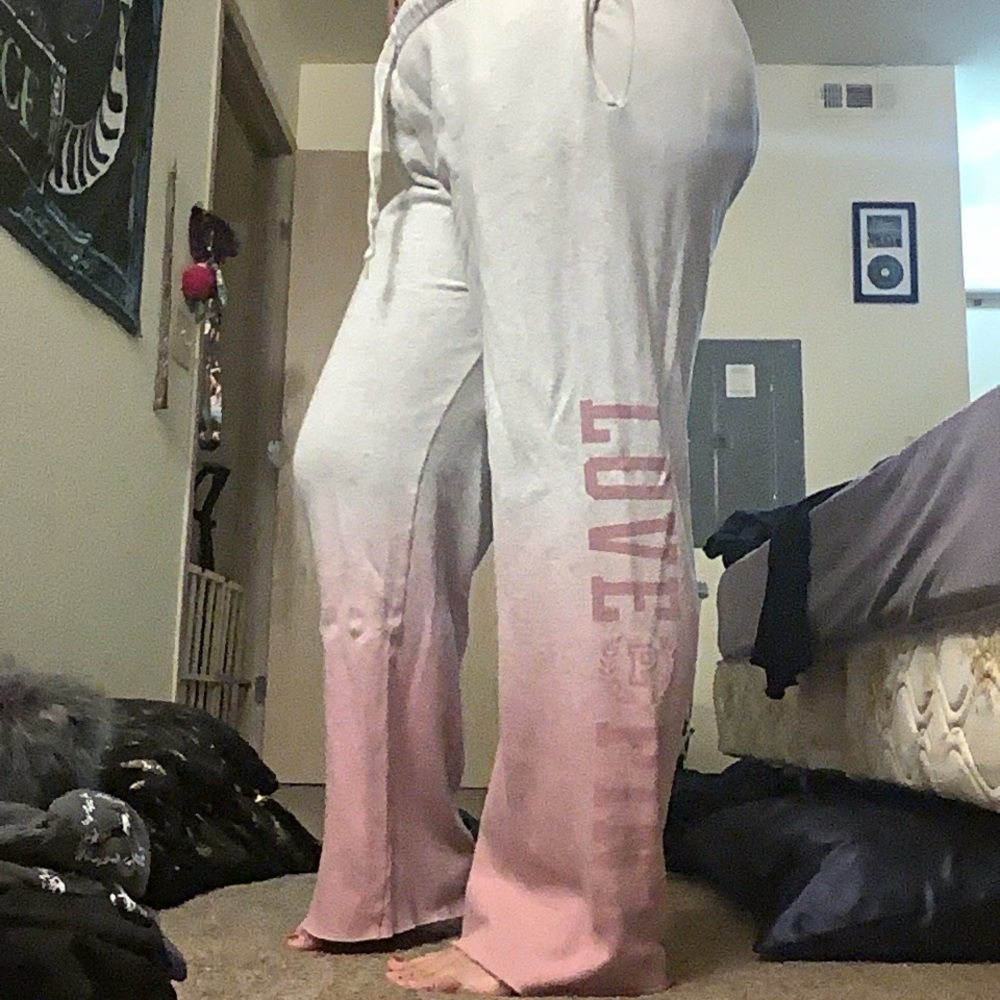 Pink and White Ombre Sweatpants
